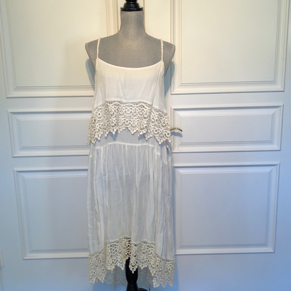NEW-ish Free People Crinkled Crepe Star Slip Dress - Picture 3 of 5